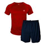 Kit Camisa E Shorts Dry Fit Masculino Fitnes Academia Treino