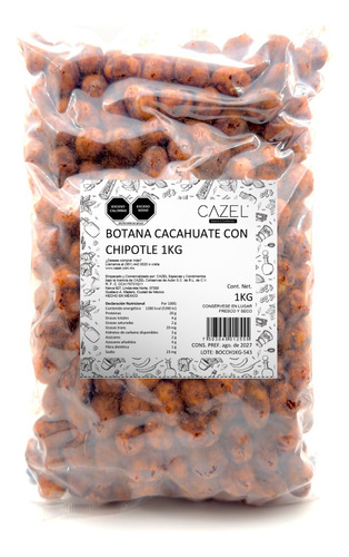 Cacahuate Tipo Hot Nuts Sabor Chipotle 1 Kg