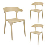 Cadeira Bar Garden Chair 100% Polipropileno, 3 Unidades