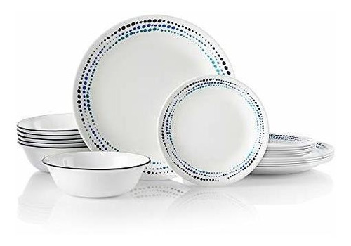 Set De Vajilla 18 Piezas Corelle Ocean Blue Con Tazones