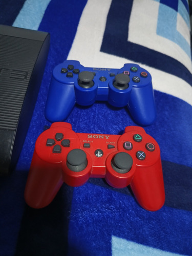 Controles Ps3 Azul/rojo En Perfecto Estado.