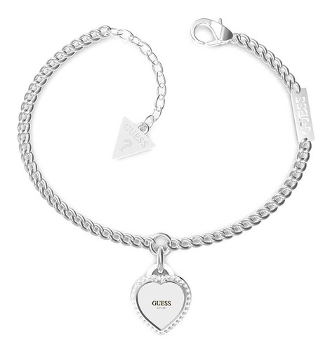 Pulsera Para Mujer Guess Fine Heart Color Plata Jubb01422jwr