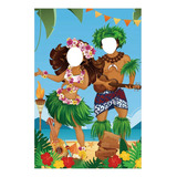 Pancarta Luau Con Foto Para Puerta De Pareja, Decoración Haw