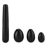 3 Huevos De Obsidiana Negro Natural Yoni Kegel Ejercicio + 1