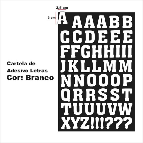 Adesivo Letras Alfabeto Completo Escrever Palavras Pratico