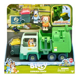 Bluey Set Figuras Bluey Y Camion De Basura 2022 Color Verde