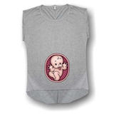 Remera Embarazada Gris - Bebe Burla - Dia De La Madre - Baby