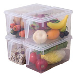 Caja De Almacenamiento De Alimentos De Plástico De 4 Piezas,