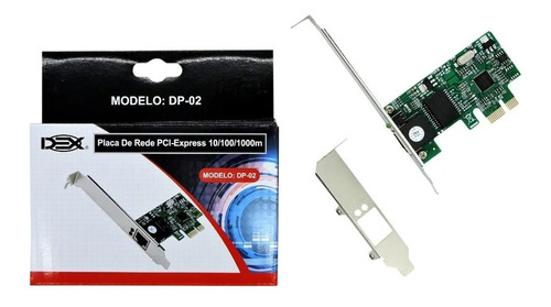 Placa De Rede Dex Rj45 Gigabit 10/100/1000mbps Pci-express