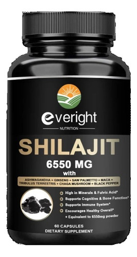 Shilajit Suplemento - 60 Capsulas - Marca Everight