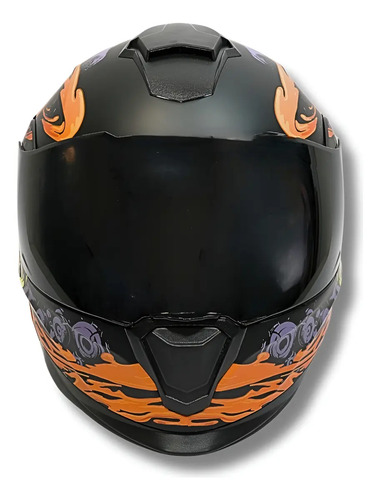 Casco 2w Abatible Xolo Negro Naranja