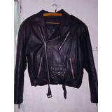 Campera De Cuero Negra 