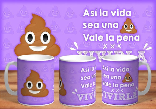 Taza - Tazón De Ceramica Sublimada Emoji: Poop