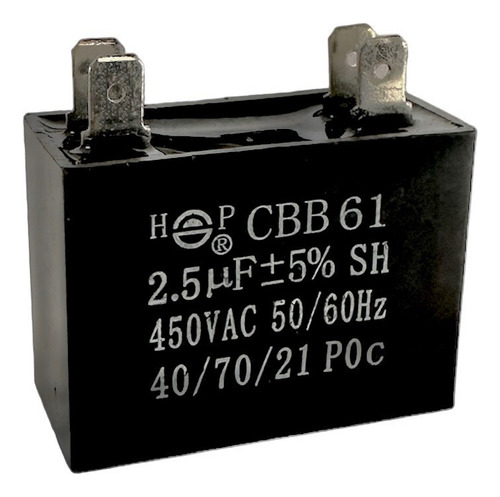 Capacitor Cbb61 2.5uf 450vac Ventilador Condensador Refacció