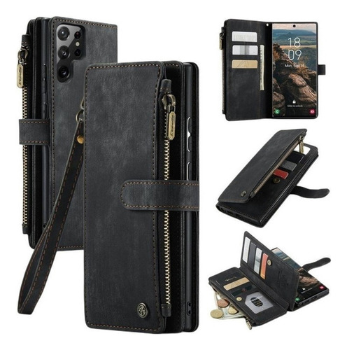 Estuche For Samsung, Estuche Tipo Billetera Con Cremallera