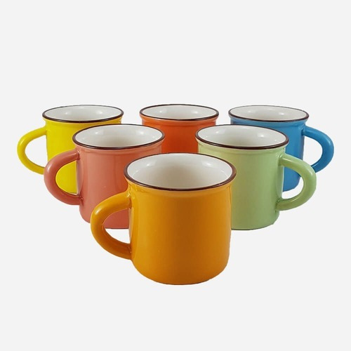 6 Mini Tazas De Cerámica Para Café Colores Surtido