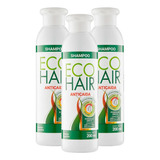Pack Ecohair Shampoo Anticaída Caida De Cabello 3u Eco Hair
