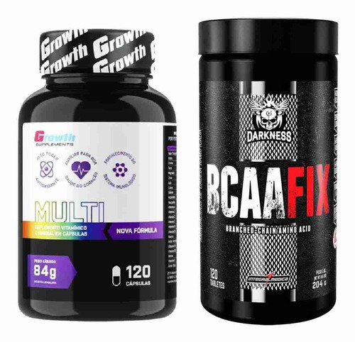 Multivitaminico 120 Caps Growth + Bcaa Fix 120 Caps Integral