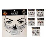 Face Sticker Para Halloween Maquillaje Catrina Brillo X6