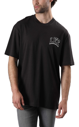 Polera Lee Hombre Varsity Tee Negro