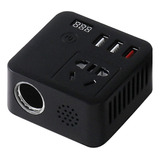 Perfect Convertidor Dc 12v A 110v Ac 3 Puertos Usb Negro