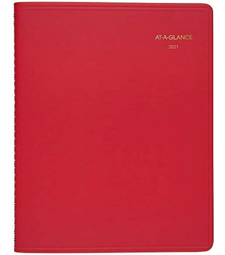 Planificador Mensual 2021 (9.0 X 11.4 In), Grande Rojo