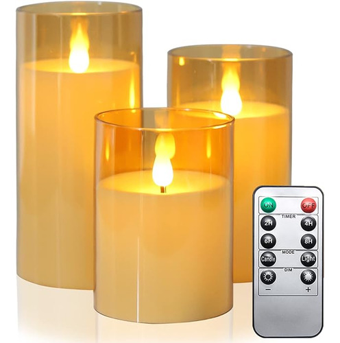 Velas Led Ambar Sin Con Temporizador Remoto Velas Electricas