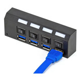 Hub Usb 3.0 4 Portas Alta Velocidade Botão On/off Led Indica