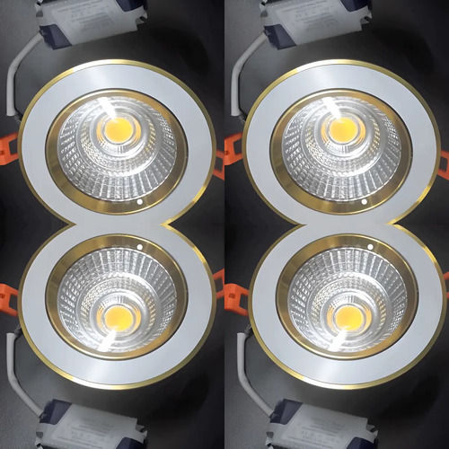 Led Spot De Embutir 10 W Redondo Aluminio Con Dorado Frio-ca