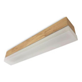 Plafon Aplique Techo Apto Led Rectangular 70x20x10cm Madera