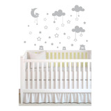 Vinilos Decorativos Cuarto Bebe Nubes Osos - 1mx1m