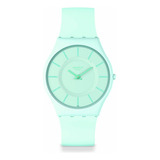 Reloj Swatch Turquoise Lightly De Silicona Ss08g107 Ss Color De La Malla Turquesa Color Del Bisel Turquesa Color Del Fondo Turquesa