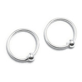 Aros Argollas Bolita 8mm Plata 925