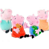 Peppa Pig E Familia De Pelúcia 4 Peças Mãe Pai George