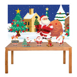 Kit Festa Papai Noel Natal Display + Painel 100x60cm