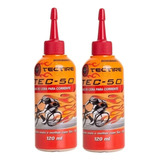 2 Óleo Lubrificante Tectire Tec-50 Bio Cera Bike - 120ml 