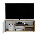 Mesa Tv Moderna Rack Para Tv, Macadamia Y Blanco Vaini