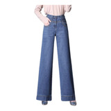 Jeans Anchos De Cintura Alta Para Mujer, Diseño Elegante