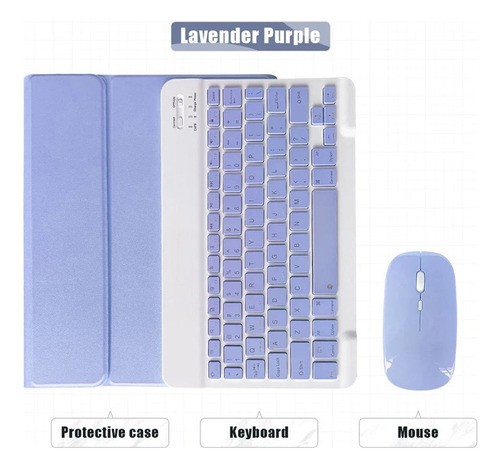 Funda Con Teclado Inalámbrico Y Mouse Para iPad 10.2 10.5 .