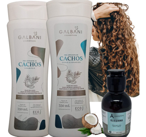 Kit Ativador De Cachos Shampoo - Condicionador - Glicerina 