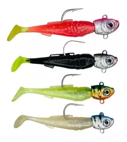 4 Swimbaits Holograficos Con Sardina 1 Oz Cabezal Pez Velero Color Mixto