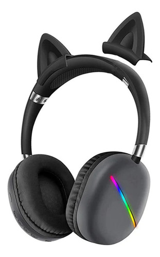 Audifonos Diadema Orejas Gato Bluetooth Micro Sd, Fm