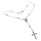 Pulseira Prata 925 Feminino Terço Nossa Senhora Das Graças