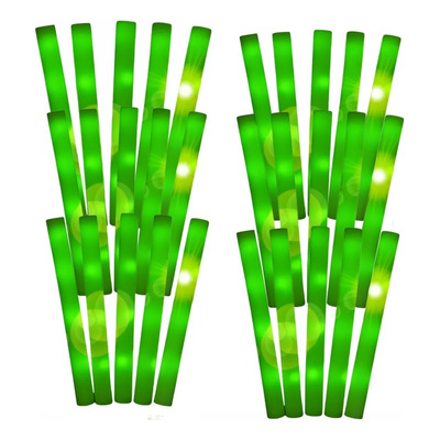 30 Barras De Espuma Luz Led Verde Batucada Y Fiestas