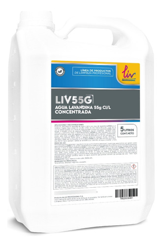 Lavandina Concreda 5 Litros Bidon 55g Desinfectante Liv 
