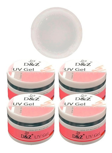 Gel Uv Construtor D&z 50 Gramas 4 Unidades 