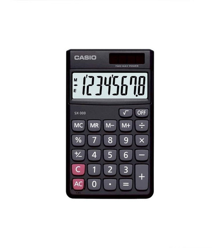 Calculadora De Bolso Casio 8 Dígitos Sx-300 - Preta