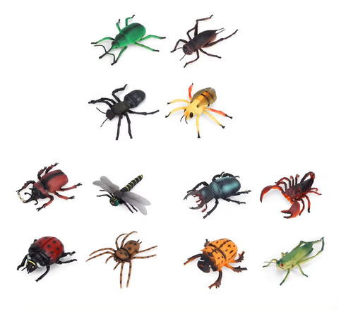 Set De 12 Insectos Grandes De Juguete