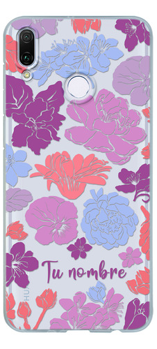 Funda Para Huawei Para Mujer Flores Colores Con Tu Nombre