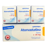 Atorvastatina 20mg Apotex 3 Frascos Con 30 Tabletas Cu